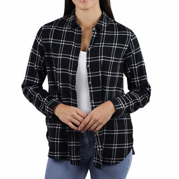 Jachs Girlfriend Womens Cozy Flannel Shirt Button Down - Picture 1 of 2